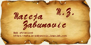 Mateja Zabunović vizit kartica